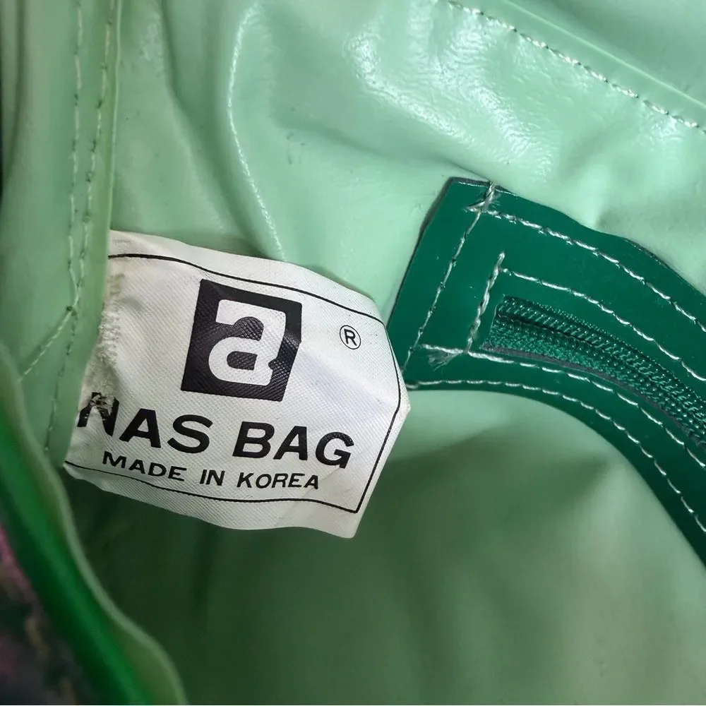NAS BAG Vintage 1980s Green Bow Detail Shoulder Bag